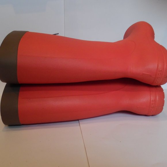 Crocs Womens Freesail Coral Red Lightweight Waterproof Lace Rain Boot Shoes - Picture 5 of 10